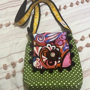 Colorful Polka Dot Shoulder  and crossed body Bag.